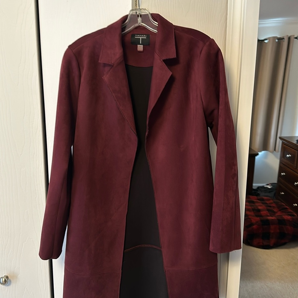 Tahari Rich Maroon Trench Coat